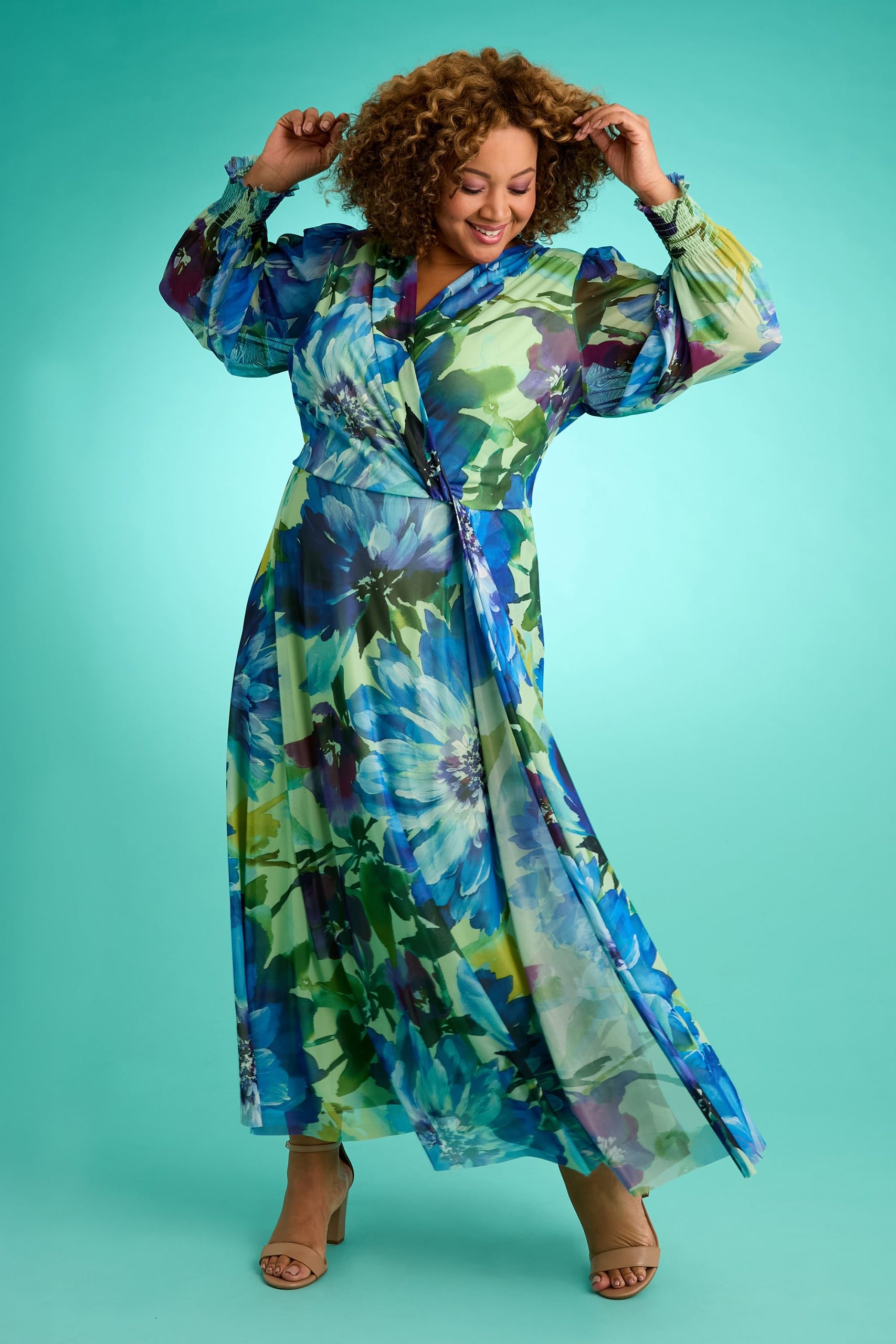 Ruth Long Bishop Sleeve Maxi in Majestic Garden - Image 8