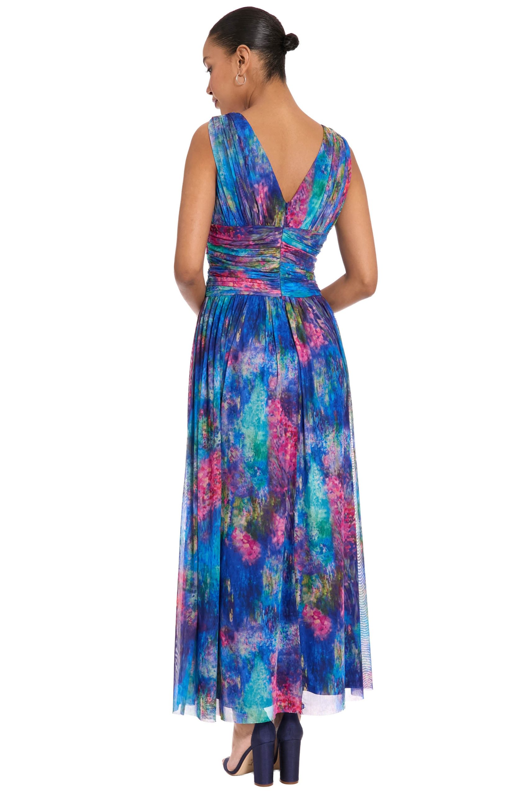 Elodie Twist Front V-Neck Mesh Maxi - Image 9