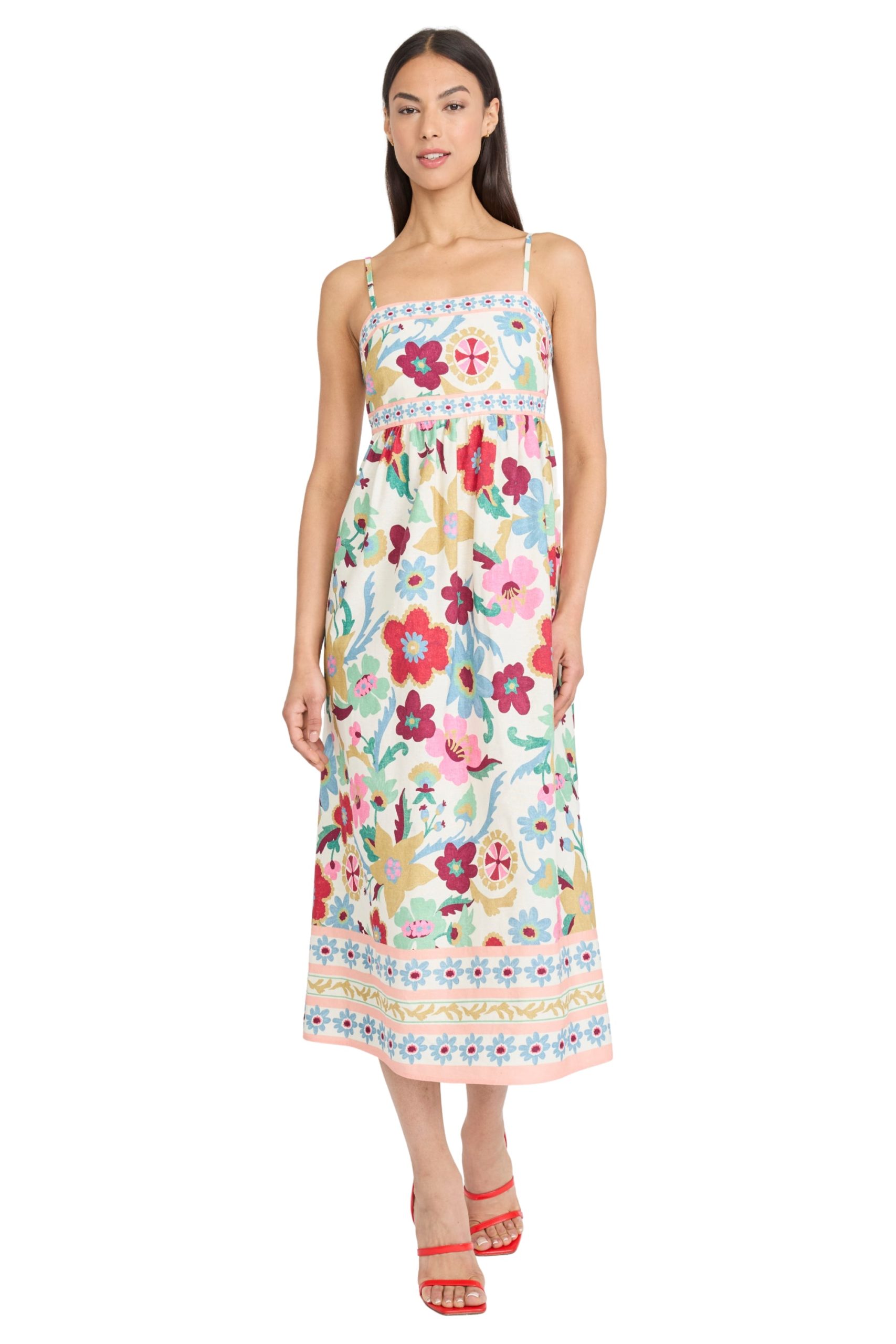 Lionel Linen Spaghetti Strap Midi